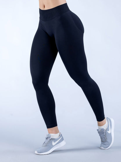 Cross-border Amazon Three-section Waist Smocked Butt-lifting Seamless Low-waist Nine-point Pants Yoga Pants Fitness Pants - image 5