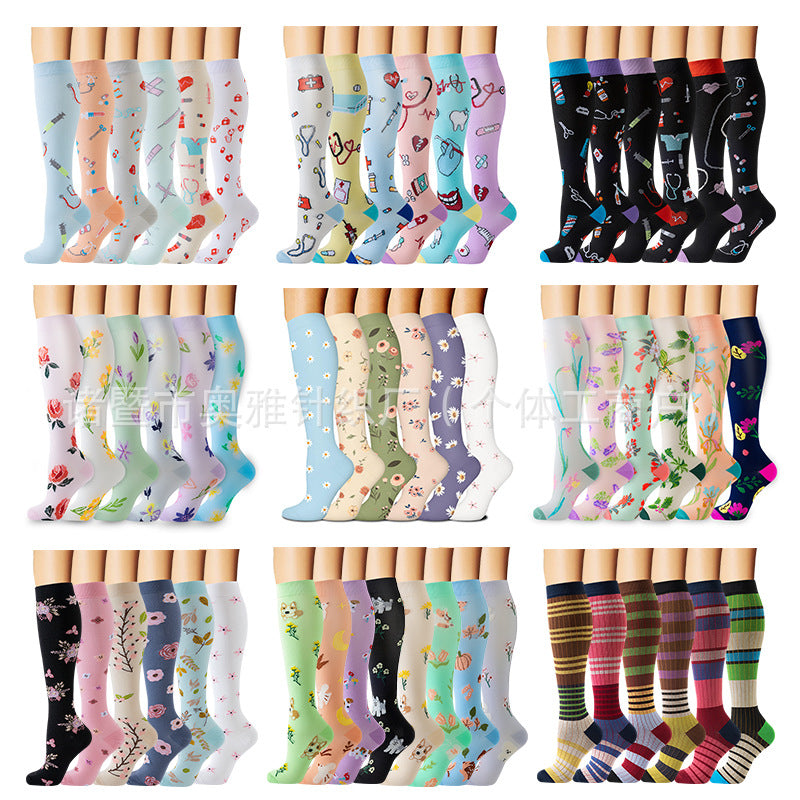 New Cross Border Pressure Socks Combination suit Sports Stockings European and American Yoga Socks Compression Socks Amazon Small Leg Socks - image 2