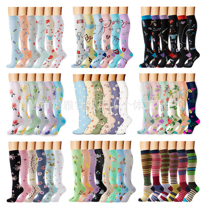 New Cross Border Pressure Socks Combination suit Sports Stockings European and American Yoga Socks Compression Socks Amazon Small Leg Socks - image 2