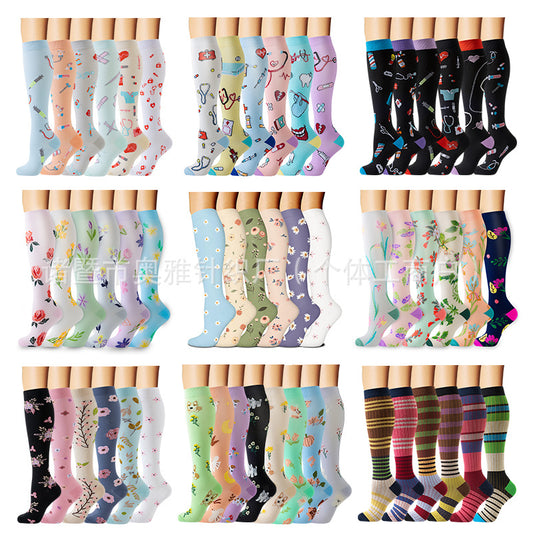 New Cross Border Pressure Socks Combination suit Sports Stockings European and American Yoga Socks Compression Socks Amazon Small Leg Socks - image 2