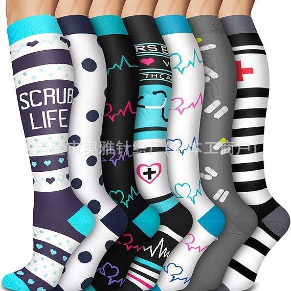 New Cross Border Pressure Socks Combination suit Sports Stockings European and American Yoga Socks Compression Socks Amazon Small Leg Socks - image 3