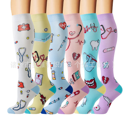 New Cross Border Pressure Socks Combination suit Sports Stockings European and American Yoga Socks Compression Socks Amazon Small Leg Socks - image 4