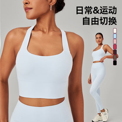 Cross-Border European and American High-Intensity Sports Bra Set for Women with Beautiful Back Design, High Elasticity, and Shock Absorption Yoga Clothing Set from Source Factory Sp550 - image 3
