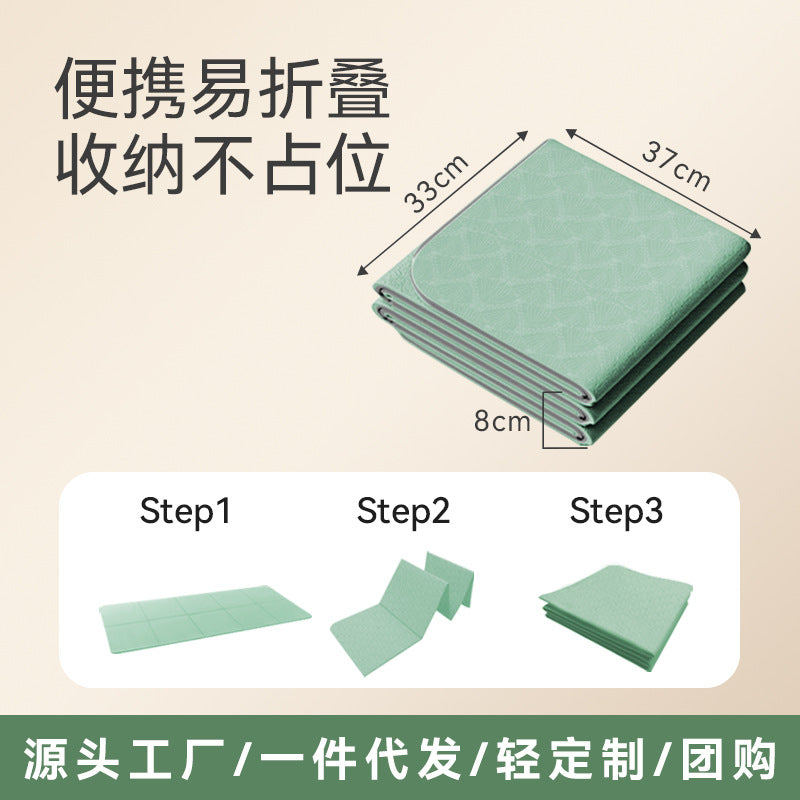 TPE Foldable Yoga Mat Thickened Non-Slip Fitness Home Floor Mat Portable Student Nap Children's Nap Nap Mat - image 3