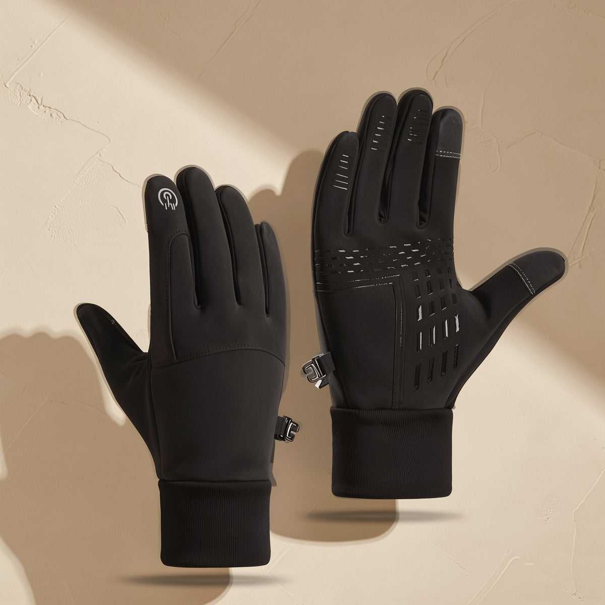 Winter polyester cycling finger gloves with touch-screen functionality