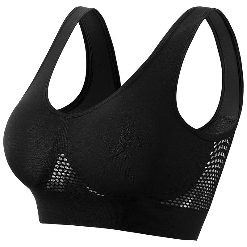plus size Hollow-out Sexual Back Yoga Vest Thin No-cushion chubby girl No-rims Women's Gather-up Sports Bra Underwear - image 5