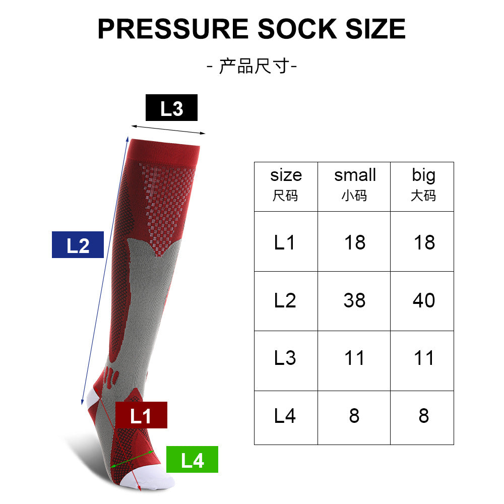 Cross-border Nylon Outdoor Fitness Compression Socks Summer Sports Calf Elastic Compression Socks Long Tube Elastic Yoga Socks - image 3