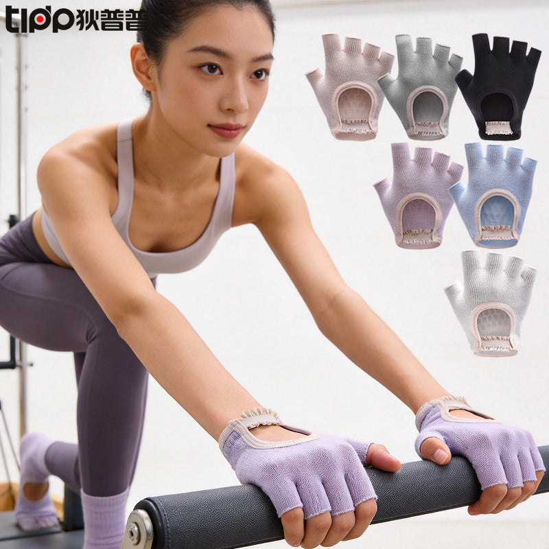 [New] Women's Half Finger Backless Non-slip Grinding Fitness Dumbbell Bottle Fishing Riding Pilates Yoga Gloves - image 1
