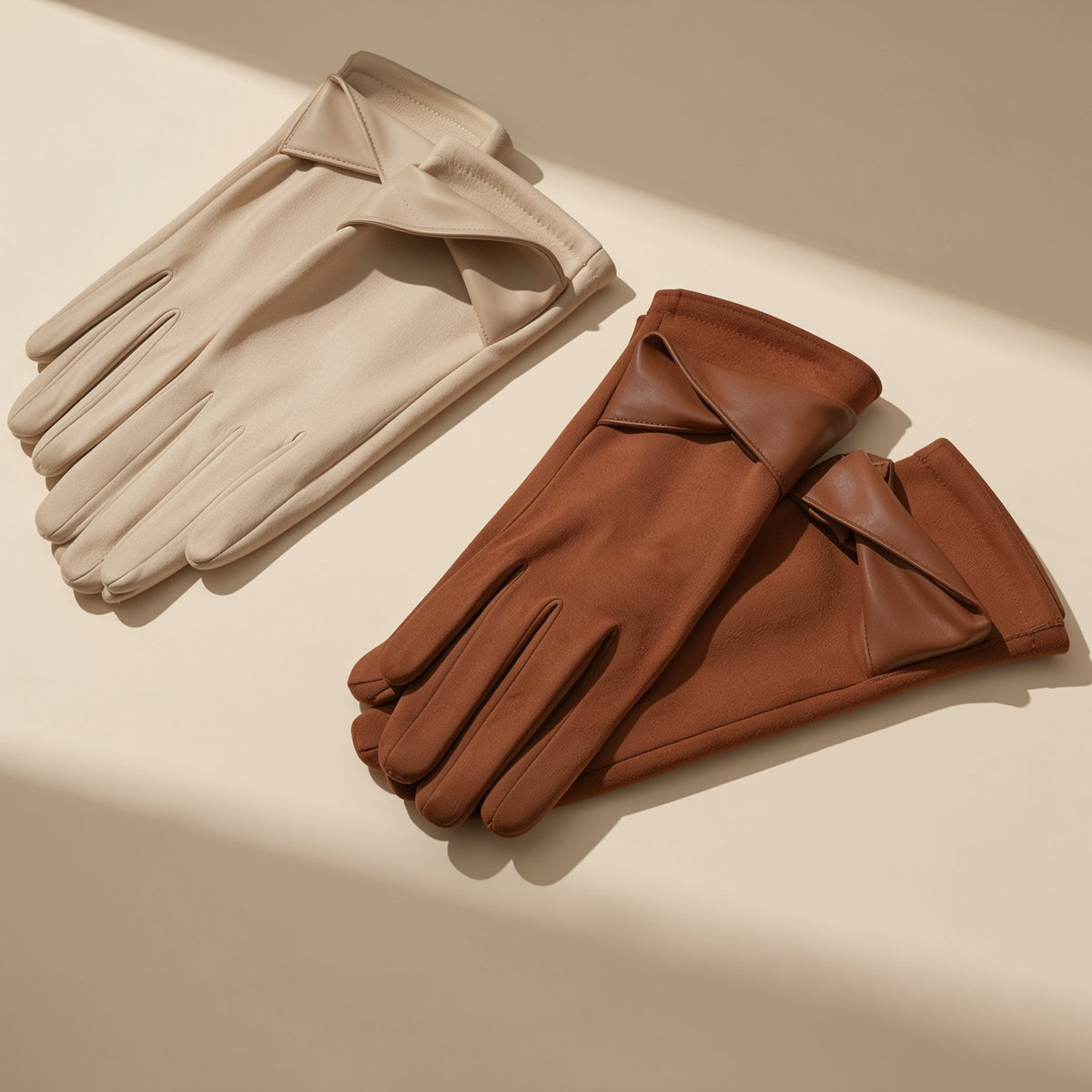 Fleece-lined winter finger gloves with a five-finger style - view 3