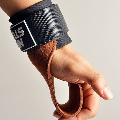 Hard Pull Booster with Cowhide Palm Men's Pull-Up Wrist Bracer Horizontal Bar Pull Back Grip with Hand Gloves Men's Fitness Gloves - image 3
