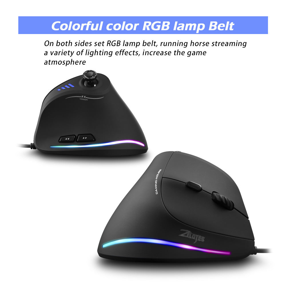 Ergonomic Rocker Vertical Gaming Mouse Special Wired Grip Custom Macro Programming Marquee - image 3