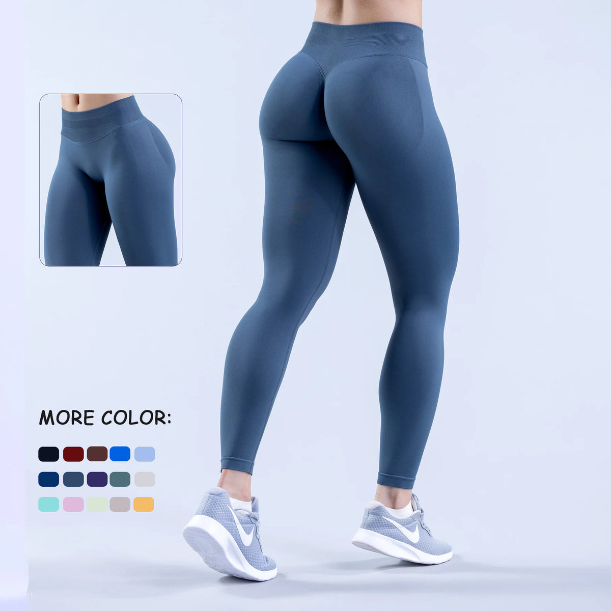 DFYNE Flat for Cross-border Explosions Fitness Pants Women Seamless Knitted Three-section Waist Hip Yoga Pants - image 1