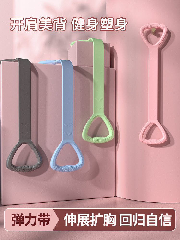 8-character tension machine yoga fitness elastic belt resistance belt open shoulder beautiful back TPE tension rope female shaping training equipment - image 3