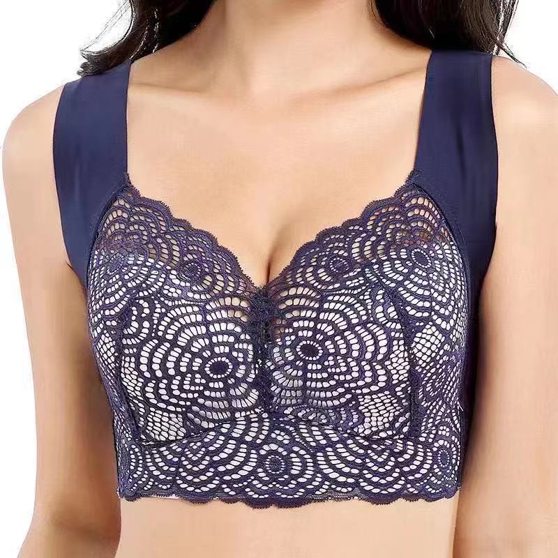 Cross-border Underwear Without Steel Ring plus size Sexy Lace Sports Sleep Vest Bra chubby girl Thin Push-up Bra - image 2