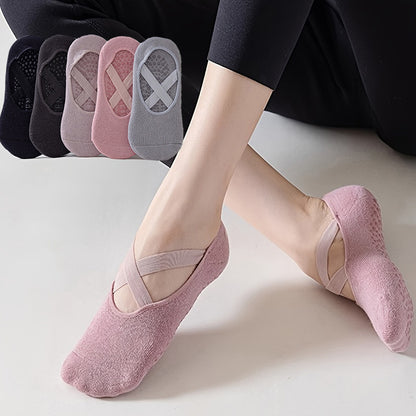 Women's Socks Boat Socks Short Yoga Socks Silicone Non-slip Dancing Sports Indoor Pilates Floor Fitness Socks - image 4