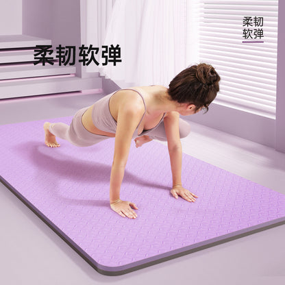 Tpe Yoga Mat, 15mm Thick, Non-Slip, Women'S, 90cm Wide, Fitness, Shock Absorption, Soundproofing, Sports Dance Mat, Customizable - image 4
