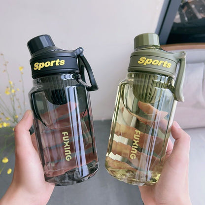 Sports water cup large capacity plastic cup for men and women students summer outdoor fitness high color value with tea compartment portable kettle - image 1