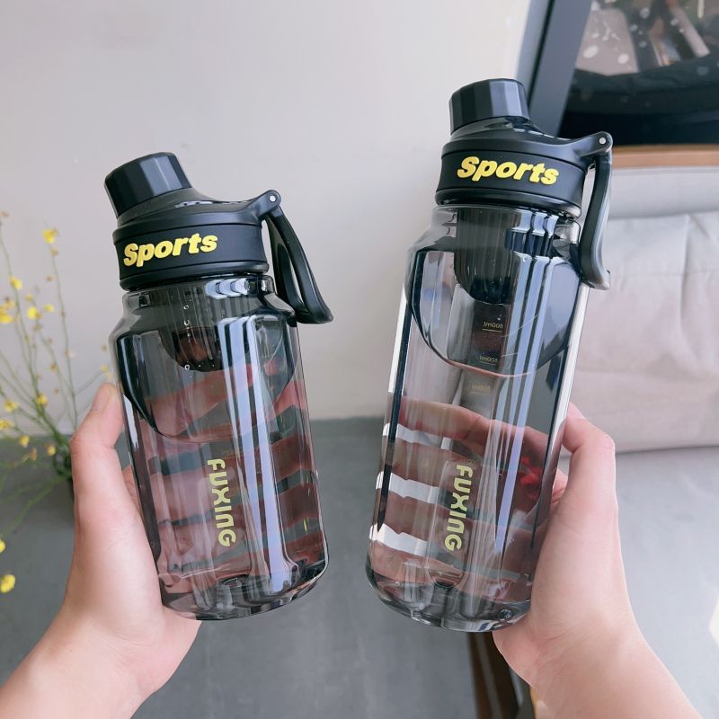 Sports water cup large capacity plastic cup for men and women students summer outdoor fitness high color value with tea compartment portable kettle - image 3