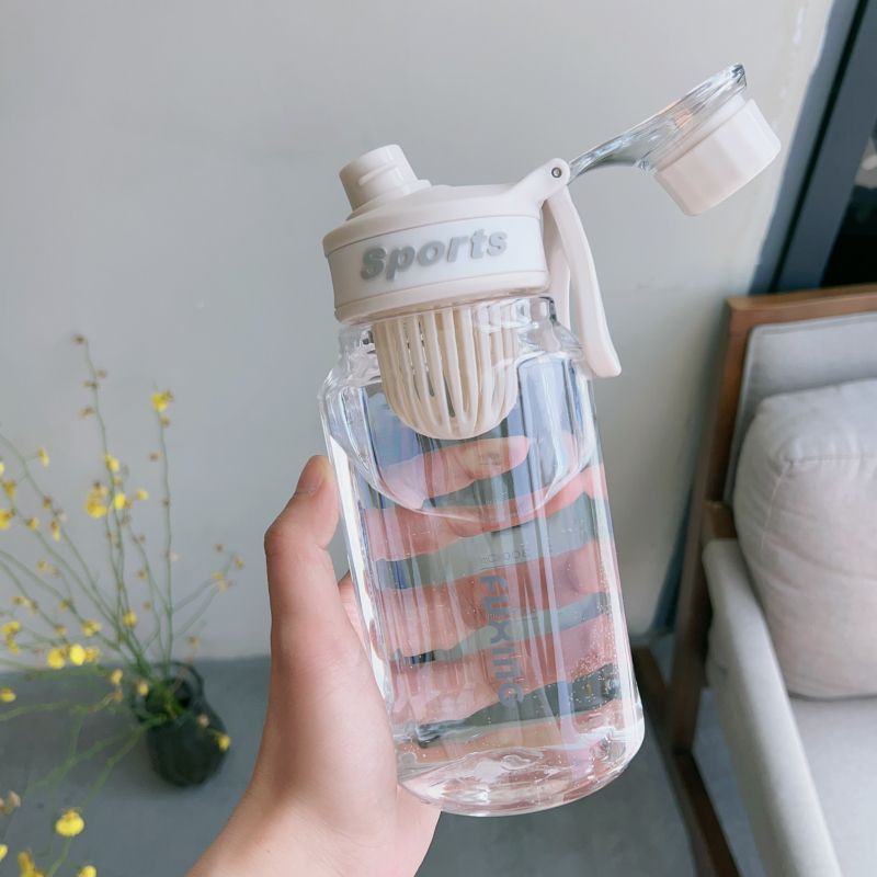 Sports water cup large capacity plastic cup for men and women students summer outdoor fitness high color value with tea compartment portable kettle - image 5