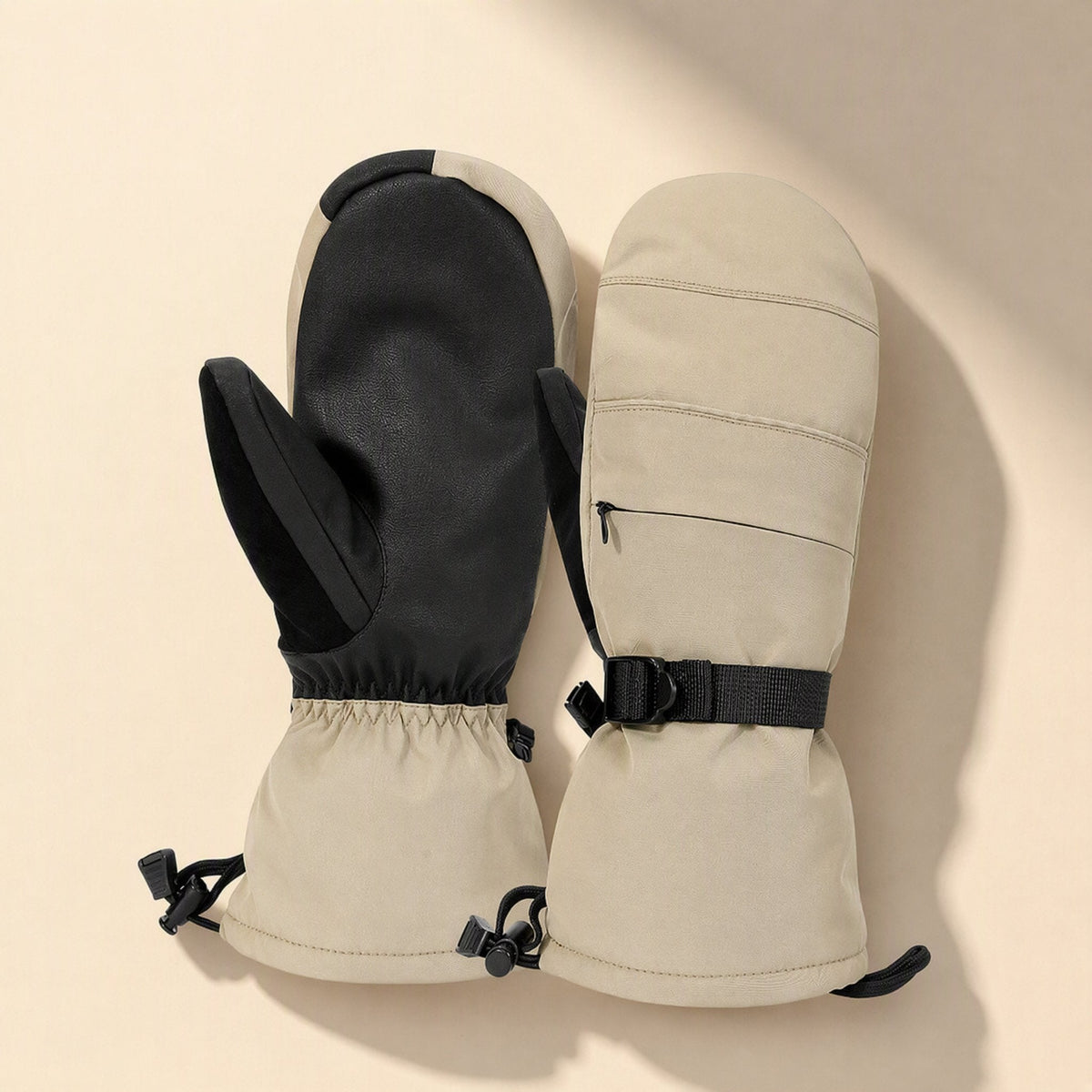 Frosttouch nylon winter gloves described as fleece-lined, waterproof, windproof, and touch screen compatible