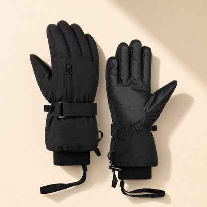 Snowcuff polyester warm ski gloves with touchscreen, anti-slip, waterproof, and windproof functions