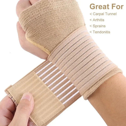 Cross-Border Thickened Pressure Wristband Cycling Protective Gloves Adjustable Hand Guard Elastic Fitness Sports Bandage - image 2