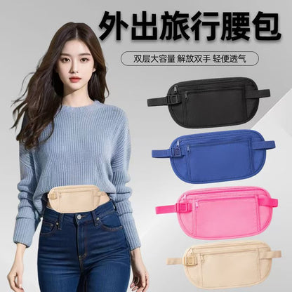 European travel close-fitting anti-theft bag sports stealth waist bag ultra-thin invisible fitness belt bag running mobile phone bag - image 1