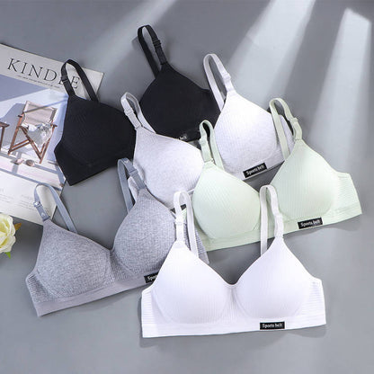 Comfortable Seamless Underwear for Girls in Their Developmental Stage, High School Students, Small Busts, Push-Up, No Underwire Bra, Thin Style - image 1