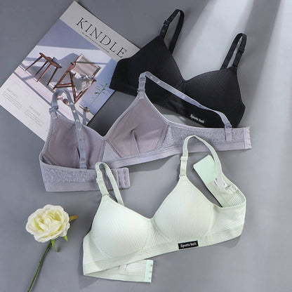 Comfortable Seamless Underwear for Girls in Their Developmental Stage, High School Students, Small Busts, Push-Up, No Underwire Bra, Thin Style - image 4