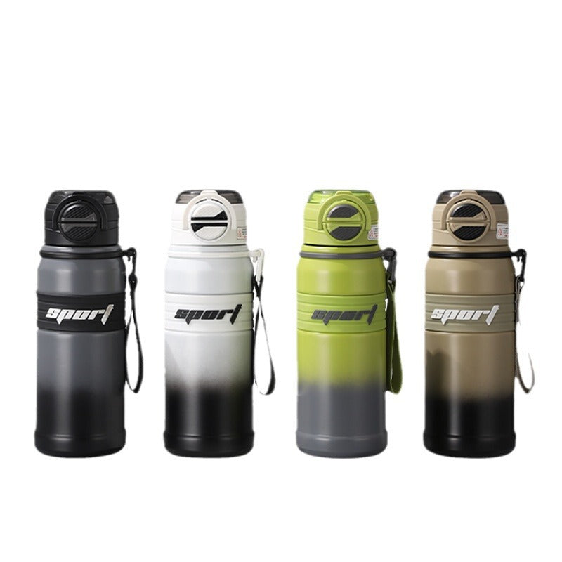 316 Austenitic Stainless Steel Thermos Cup Portable Large Capacity Straw Double Drinking Bottle Outdoor Sports Fitness Bottle - image 5