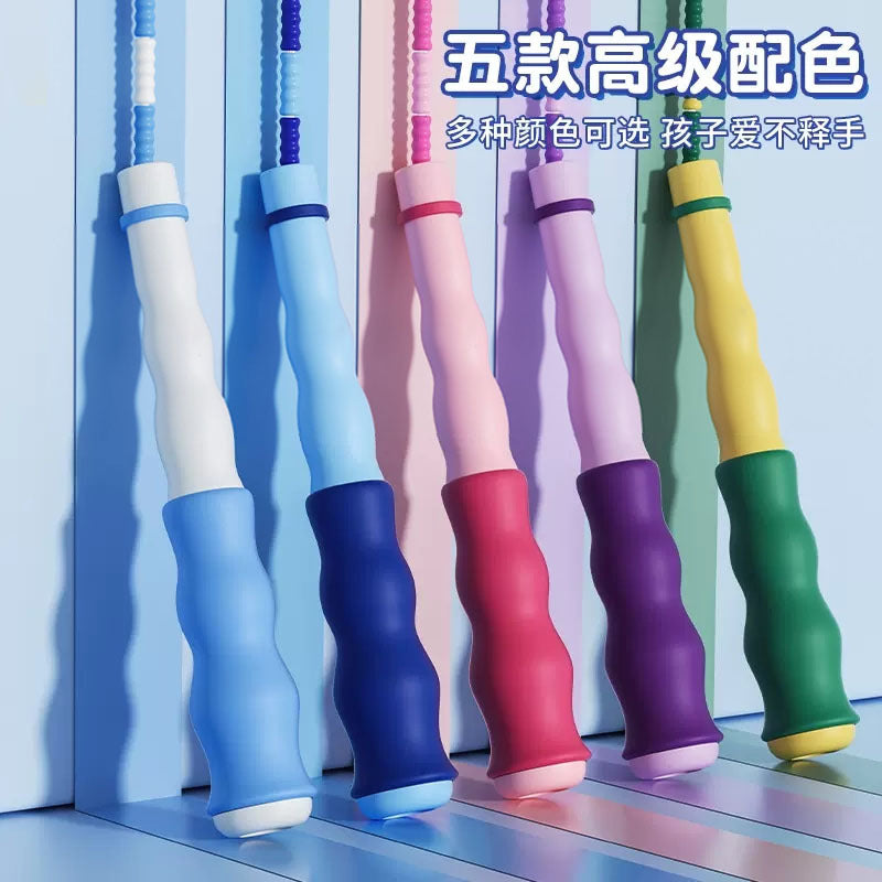 Rope skipping children 6-12 years old sports fitness kindergarten competition training bamboo rope skipping children color cute - image 2