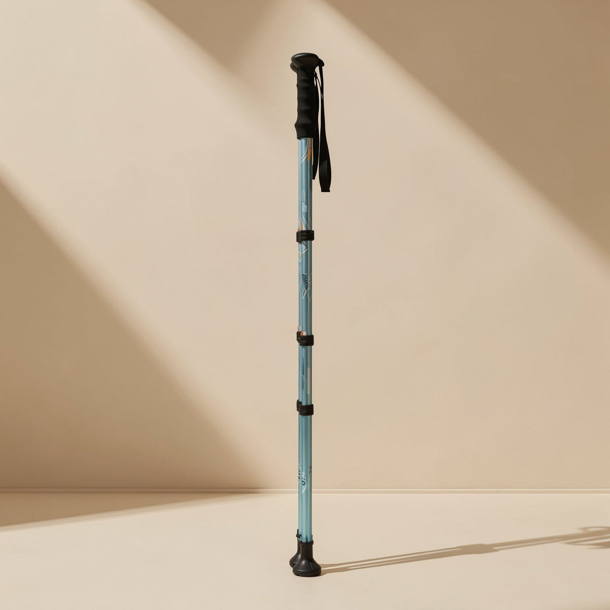 Aluminum alloy folding hiking pole with adjustable length