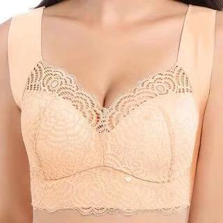 No Steel Ring Vest plus size Underwear Women's Sexy Lace chubby girl Thin Plus-size Sports Sleep Push-up Bra - image 1