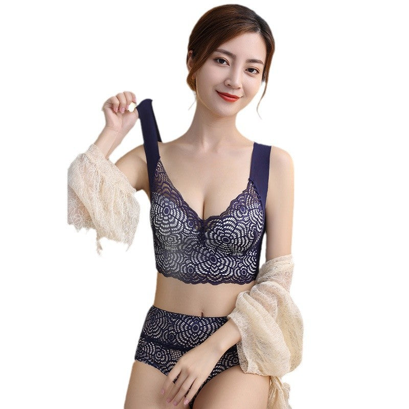 No Steel Ring Vest plus size Underwear Women's Sexy Lace chubby girl Thin Plus-size Sports Sleep Push-up Bra - image 5