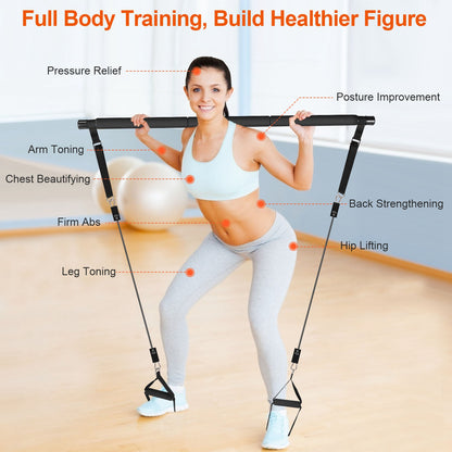 Pilates Bar with Resistance Bands Kit