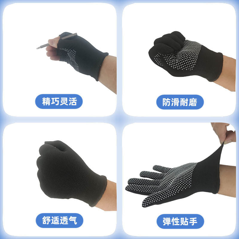 Sports Nylon Fingerless Gloves Half-Finger Gloves for Delivery, Packing, Fishing, Picking, Missing Two or Five Fingers, Fingerless Gloves for Fitness - image 3
