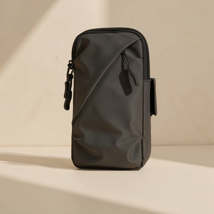 PU leather running phone arm bag with geometric pattern and polyester lining - view 3