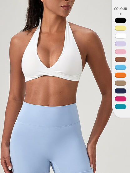 European and American Popular Yoga Bra for Women, Halter Neck, Beautiful Back, Fitness Underwear, Sexy, Wire-Free Sports Vest Bra52764 - image 1