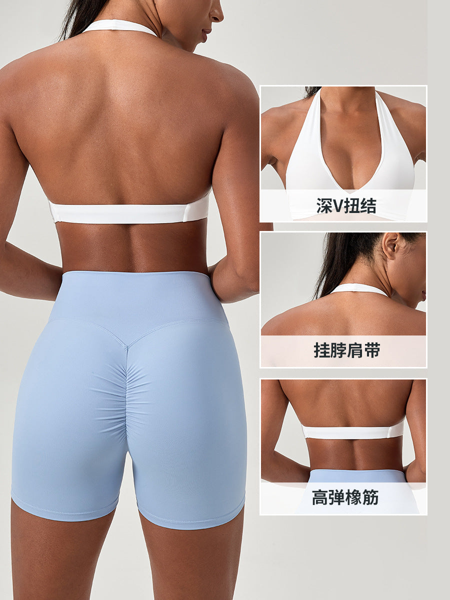 European and American Popular Yoga Bra for Women, Halter Neck, Beautiful Back, Fitness Underwear, Sexy, Wire-Free Sports Vest Bra52764 - image 2