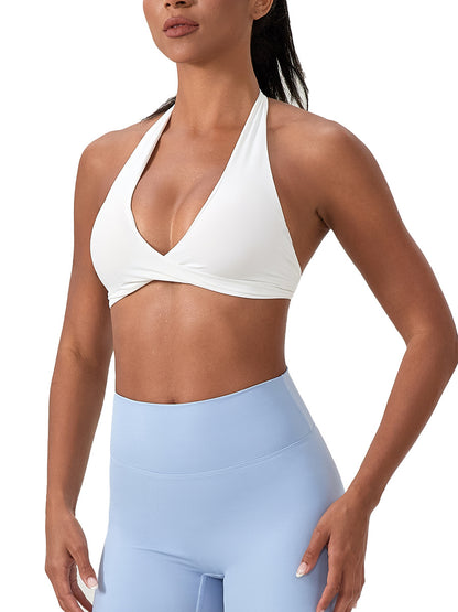 European and American Popular Yoga Bra for Women, Halter Neck, Beautiful Back, Fitness Underwear, Sexy, Wire-Free Sports Vest Bra52764 - image 5