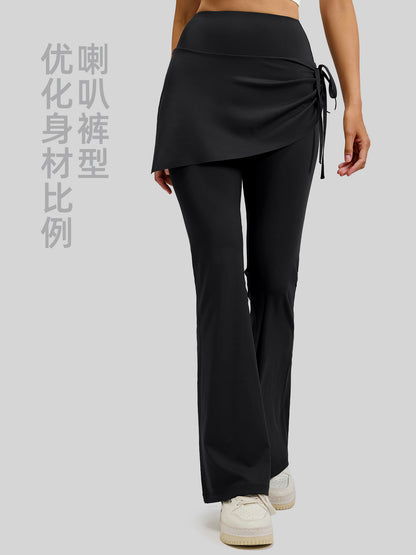 Juyitang New Wrinkled Horn Culottes Fake Two-piece Micro La Pilates High Waist Hip Yoga Pants - image 3