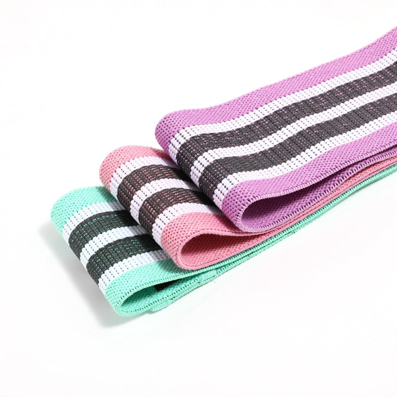 Add wide stripes fitness stretch elastic belt resistance belt strength training pull leg training hip training yoga elastic belt circle - image 2