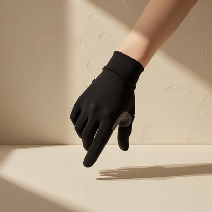 Printed polyester cycling gloves with touch-screen use, sun protection, and an anti-slip feature - view 4
