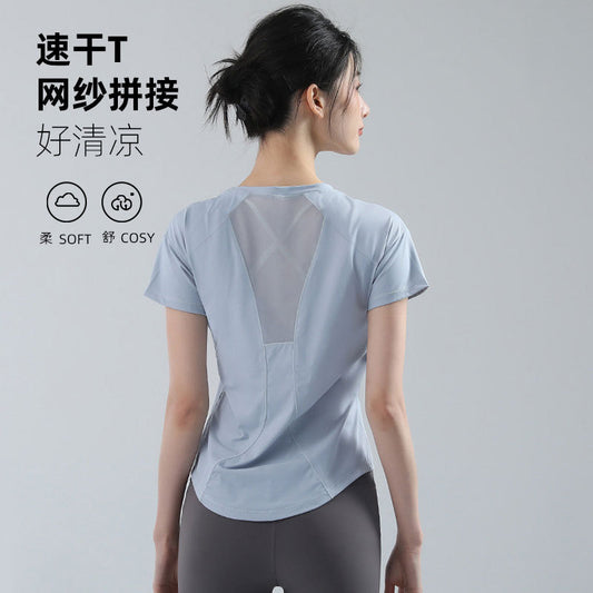 Professional Running Sports suit Women's Summer New Breathable Quick-drying Clothes Fitness Clothes Short-sleeved High-end Yoga Clothes - image 1