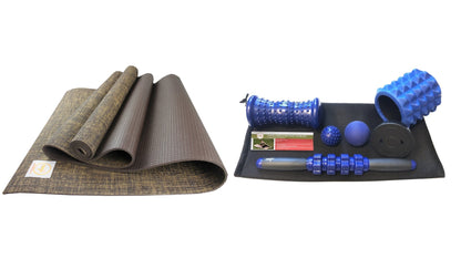 Jute Premium ECO Fitness, pilates, Yoga Mat + Muscle recovery Bundle