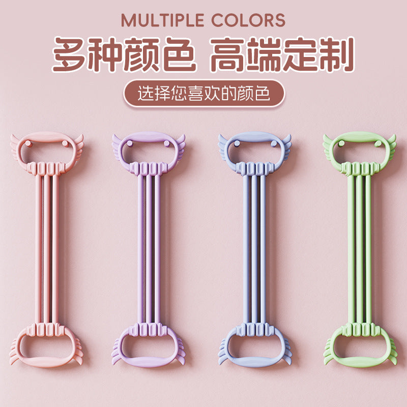 Adjustable Pound 8-character Rally for Women with Open Shoulder and Beautiful Back Six-strand Home Fitness Elastband 8-character Training Back Rope - image 3
