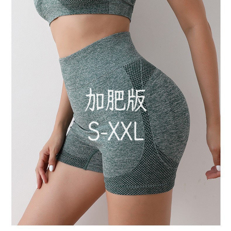 Yoga Shorts Smiling Face Peach Hip Sports Shorts Women's High Waist Tight Three-point Fitness Women's Running Volume Edition - image 1