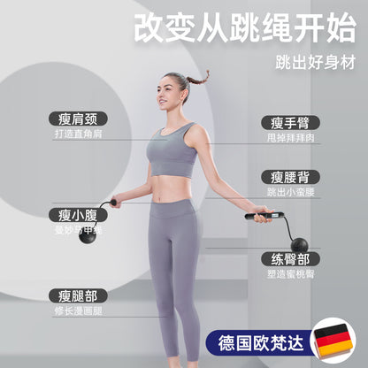 Rope Skipping Fitness Fat Reduction Special Count Rope Skipping Sports Men's Adult Cordless Steel Wire Professional Rope Skipping Rope - image 4