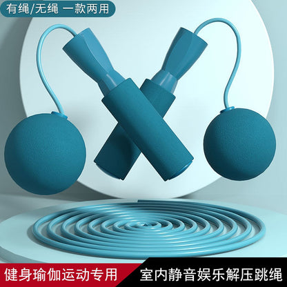 Cordless Rope Skipping Rope Bearing Rope Adult Primary School Entrance Examination Fitness Load Girl Sports Special Indoor - image 1