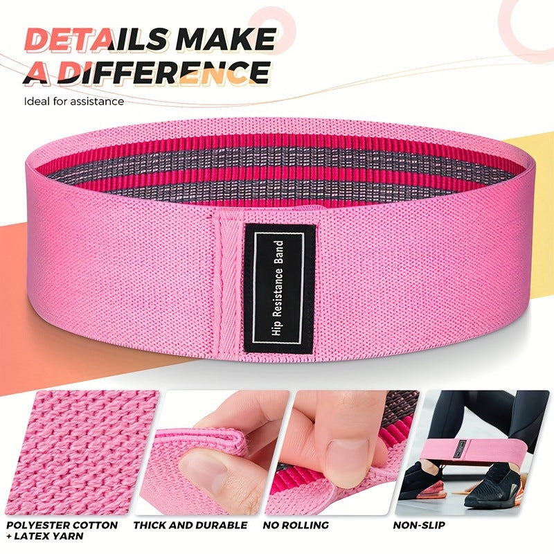 Workout Fabric Resistance Band Men's and Women's Sports Band Leg Hip Lips Band Yoga Pilates Fitness Band - image 3
